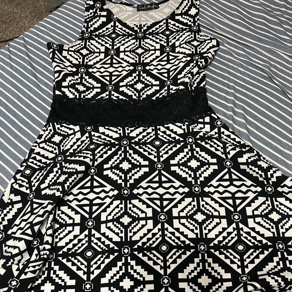 Black and white cocktail dress
